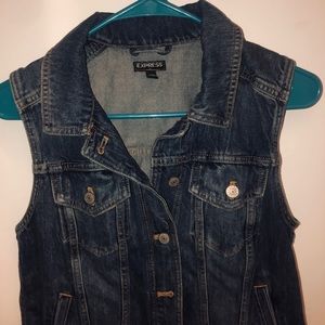 Express Jean Vest Jacket Medium